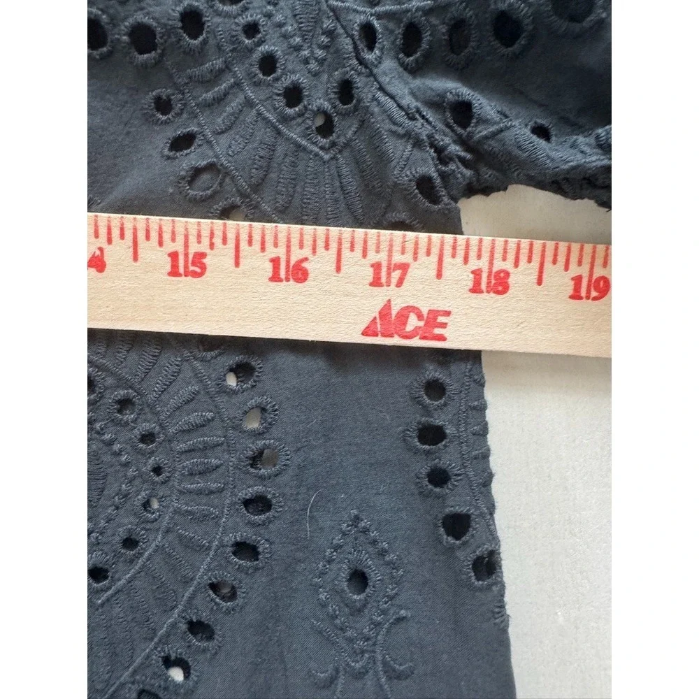 New Collection Italy S Black Eyelet Boho 100 Cotton Mini Dress Off Shoulder Sun